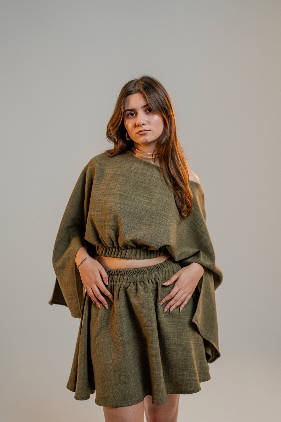 Olive One Shoulder Top