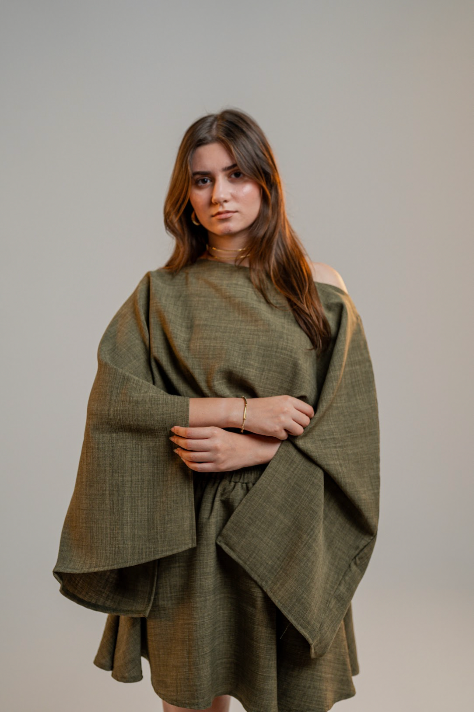 Olive One Shoulder Top