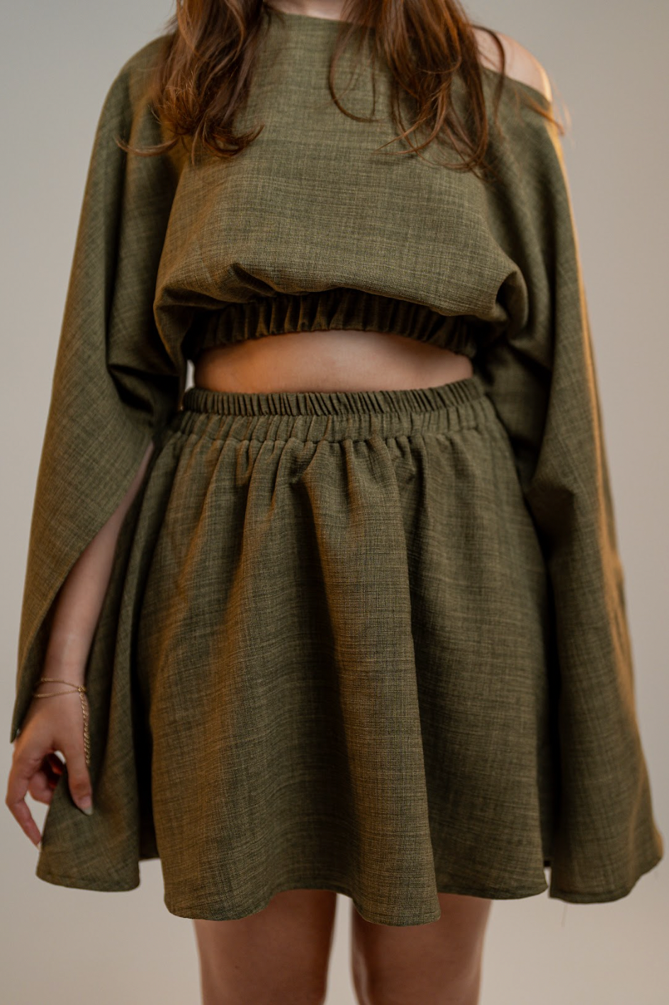 Olive One Shoulder Top