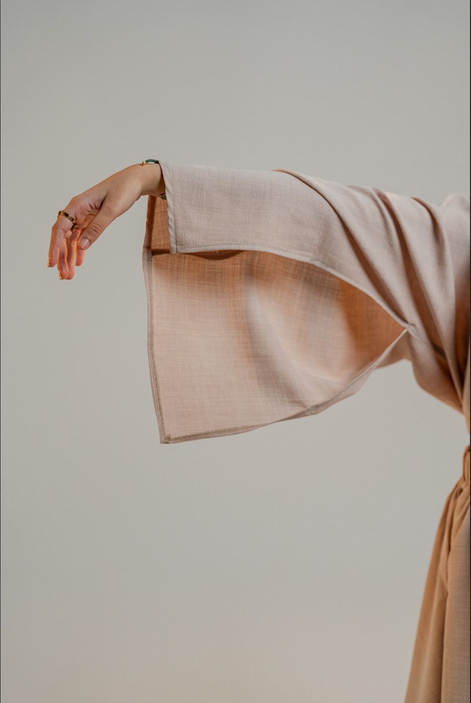 Beige One Shoulder Top