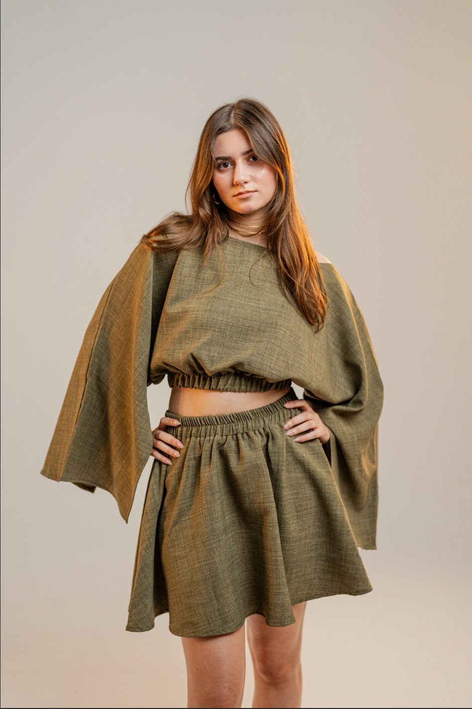 Olive Short Skirt