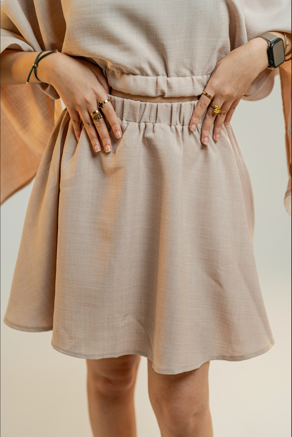 Beige Short Skirt